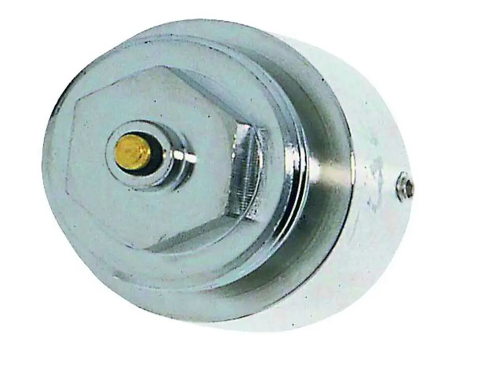 Adapter für Heizungsanlagen, gefertigt von IMI Hydronic Engineering. Das Produkt ist rund mit einer zentralen Befestigung und wird in der Heiztechnik verwendet.